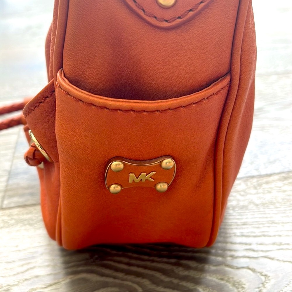 Vintage MICHAEL KORS Orange  Leather Shoulder Bag - Picture 6 of 12